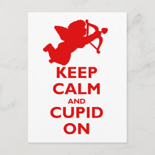 Keep Calm and Cupid On Postcard
