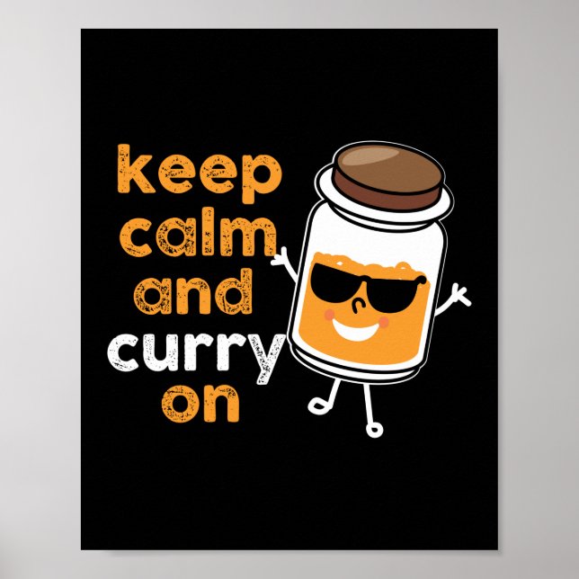 Keep Calm And Curry On Herb Pun Poster (Front)