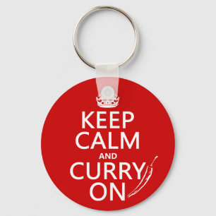 Keep Calm and Curry On Key Ring
