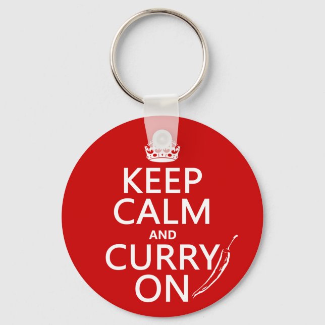 Keep Calm and Curry On Key Ring (Front)