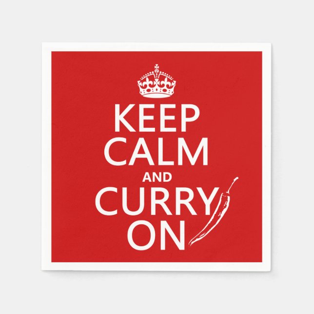 Keep Calm and Curry On Napkin (Front)