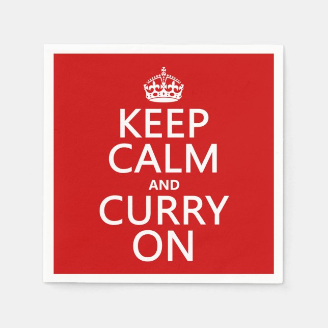 Keep Calm and Curry On Napkin (Front)