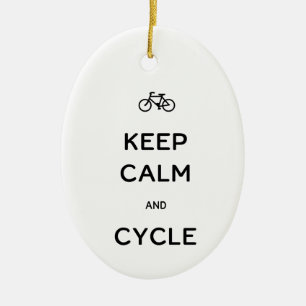 Keep Calm and Cycle Bike Ceramic Ornament