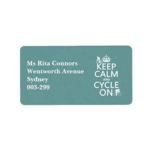 Keep Calm and Cycle On (in any colour) Label