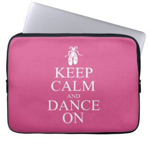 Keep Calm and Dance On Ballerina Shoes Pink Laptop Sleeve