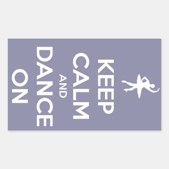 Keep Calm and Dance On Lavender Rectangular Sticker (Front)