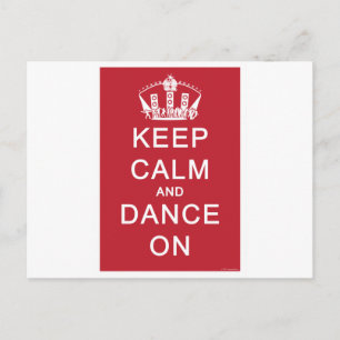 Keep Calm and Dance On (Red) Postcard