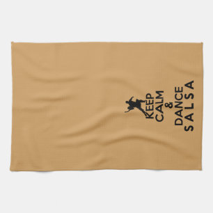 KEEP CALM AND DANCE SALSA gift Tea Towel