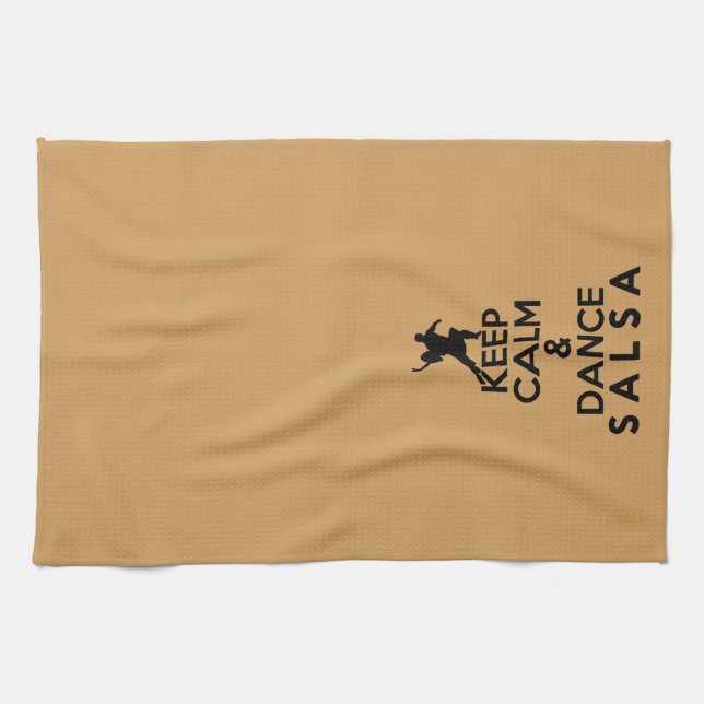 KEEP CALM AND DANCE SALSA gift Tea Towel (Horizontal)