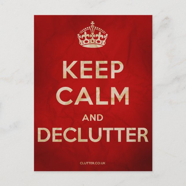 Keep Calm and Declutter postcard (Front)