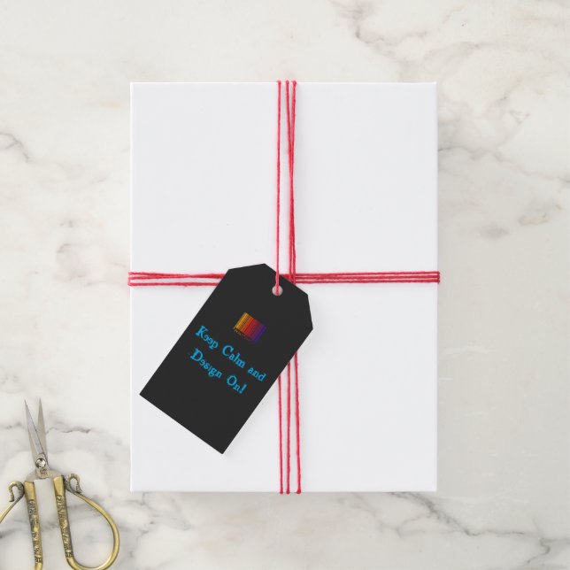 Keep Calm and Design On Customisable Gift Tag (With Twine)