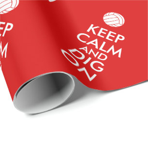 Keep Calm and Dig On Volleyball Sports Lovers Wrapping Paper