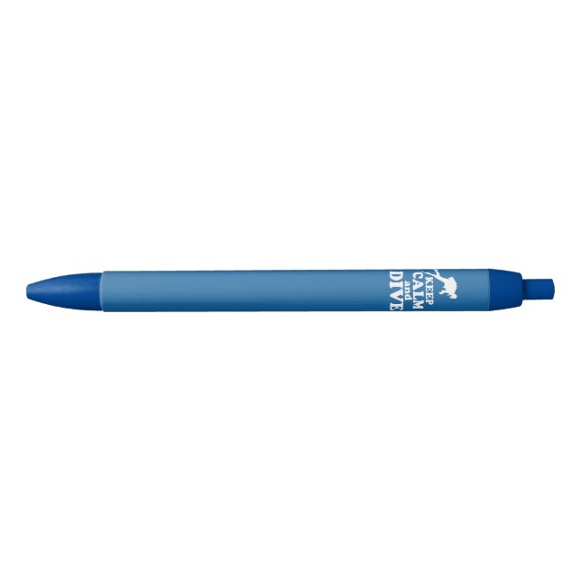 Keep calm and dive black ink pen (Front)