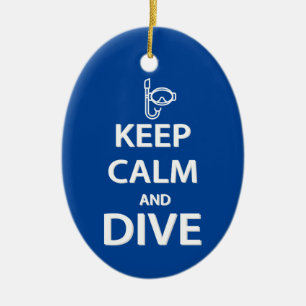 Keep calm and dive ceramic ornament