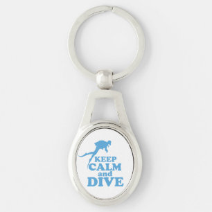 Keep calm and dive key ring