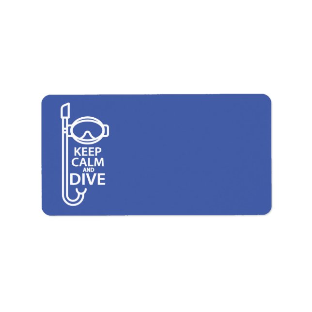 Keep calm and dive label (Front)