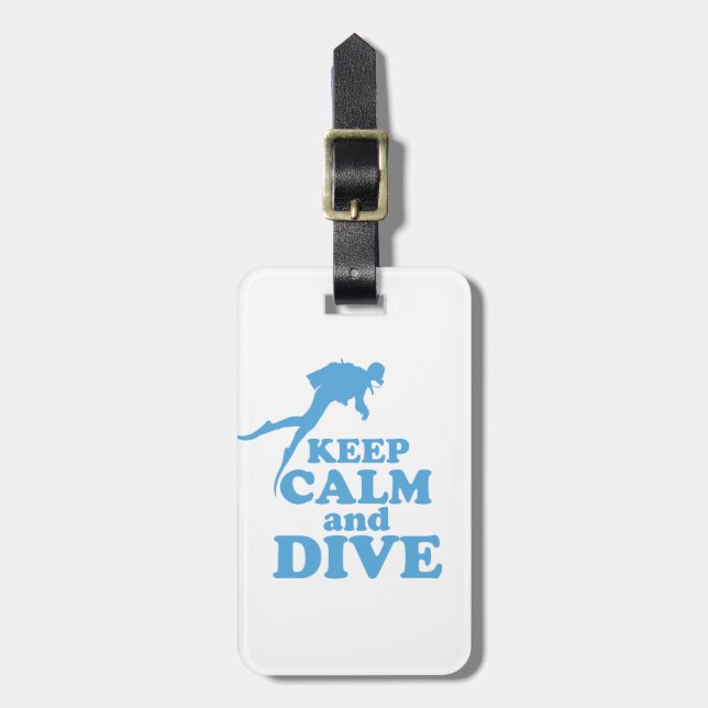 Keep calm and dive luggage tag (Front Vertical)