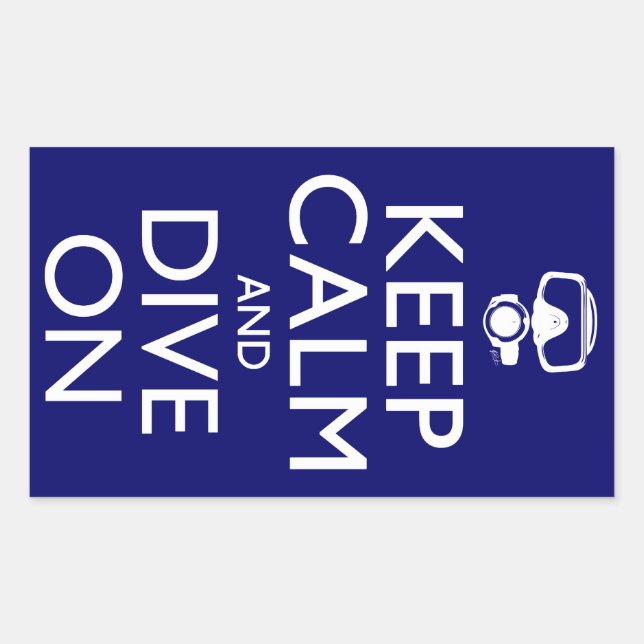 Keep Calm and Dive On Rectangular Sticker (Front)