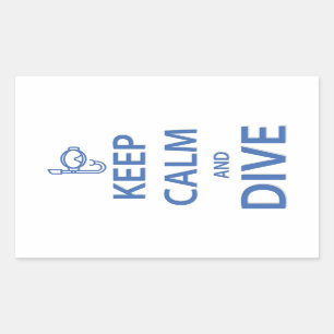 Keep calm and dive rectangular sticker
