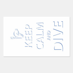 Keep calm and dive rectangular sticker