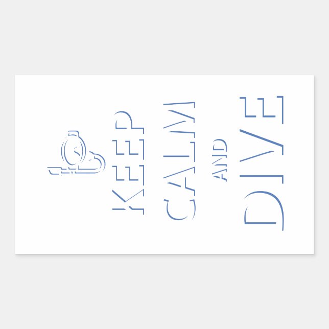 Keep calm and dive rectangular sticker (Front)