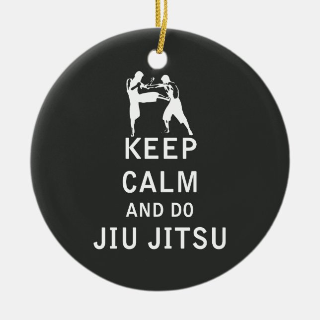 Keep Calm and Do Jiu-Jitsu Ceramic Ornament (Front)