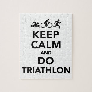 Keep calm and do triathlon jigsaw puzzle