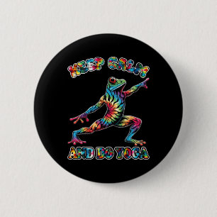 Keep Calm And Do Yoga Yoga Frog Tie Day Funny 6 Cm Round Badge