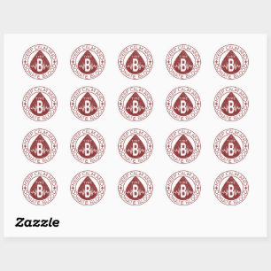 Keep Calm And Donate Blood Emblem Blood Type B Classic Round Sticker