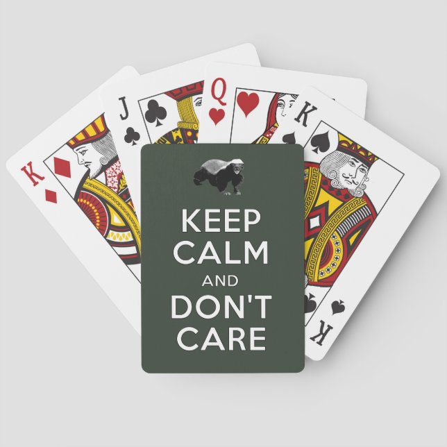 Keep Calm and Don't Care Playing Cards (Back)