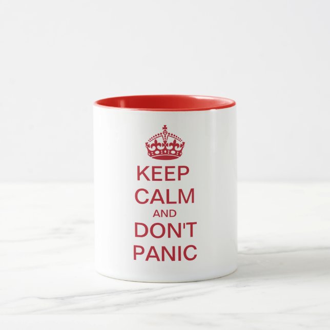 Keep Calm AND DON'T PANIC - personalised text Mug (Center)