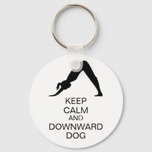 Keep Calm and Downward Dog Key Ring