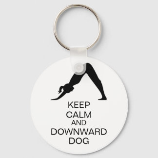 Keep Calm and Downward Dog Key Ring