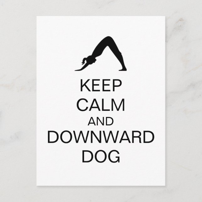 Keep Calm and Downward Dog Postcard (Front)