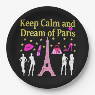 KEEP CALM AND DREAM OF PARIS PAPER PLATE