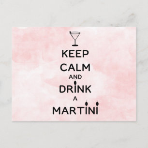 Keep Calm and Drink A Martini Postcard