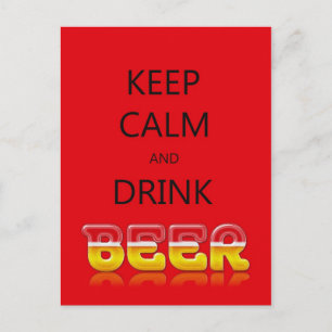 Keep calm and drink beer postcard