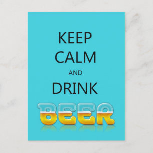 Keep calm and drink beer postcard