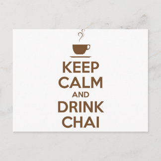 KEEP CALM AND DRINK CHAI POSTCARD