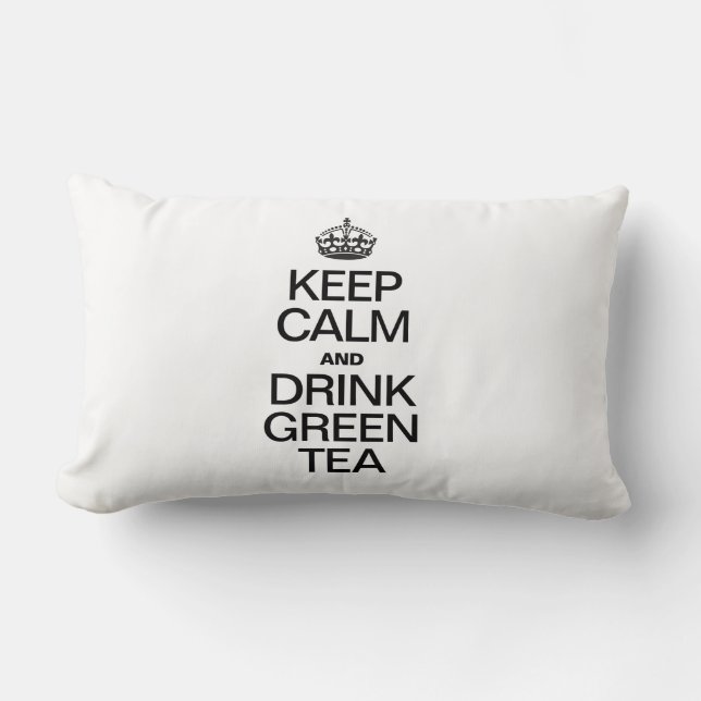 KEEP CALM AND DRINK GREEN TEA LUMBAR CUSHION (Front)