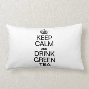 KEEP CALM AND DRINK GREEN TEA LUMBAR CUSHION