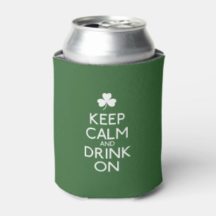 Keep Calm And Drink On Irish Shamrock Can Cooler