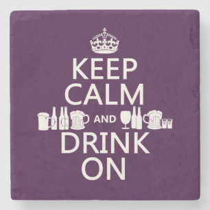Keep Calm and Drink On (irish st patricks) Stone Coaster