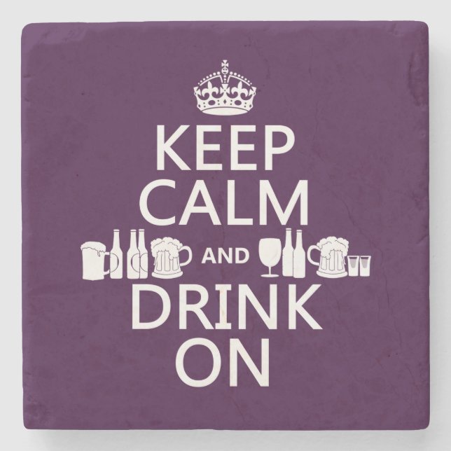 Keep Calm and Drink On (irish st patricks) Stone Coaster (Front)