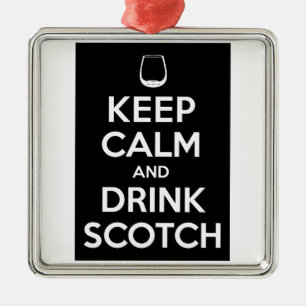 Keep Calm and Drink Scotch Metal Tree Decoration