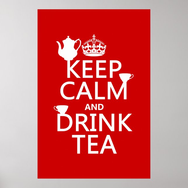 Keep Calm and Drink Tea - All Colours Poster (Front)