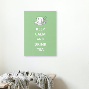 Keep Calm And Drink Tea Vintage Teacup Canvas Print