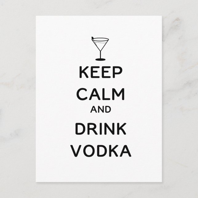 Keep Calm and Drink Vodka Postcard (Front)