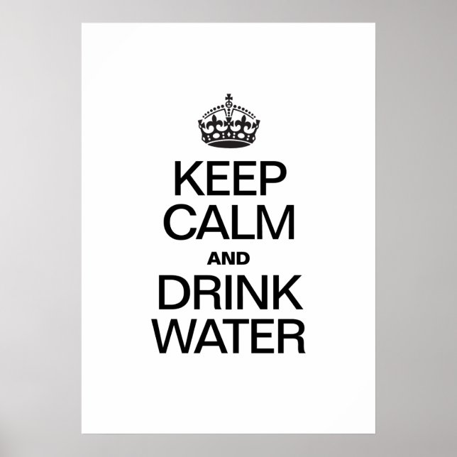 KEEP CALM AND DRINK WATER POSTER (Front)