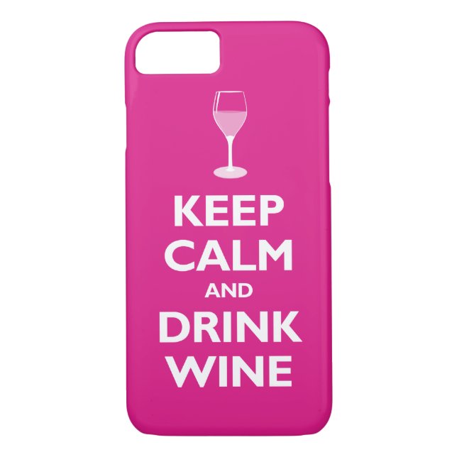 Keep Calm and Drink Wine (hot pink) Case-Mate iPhone Case (Back)